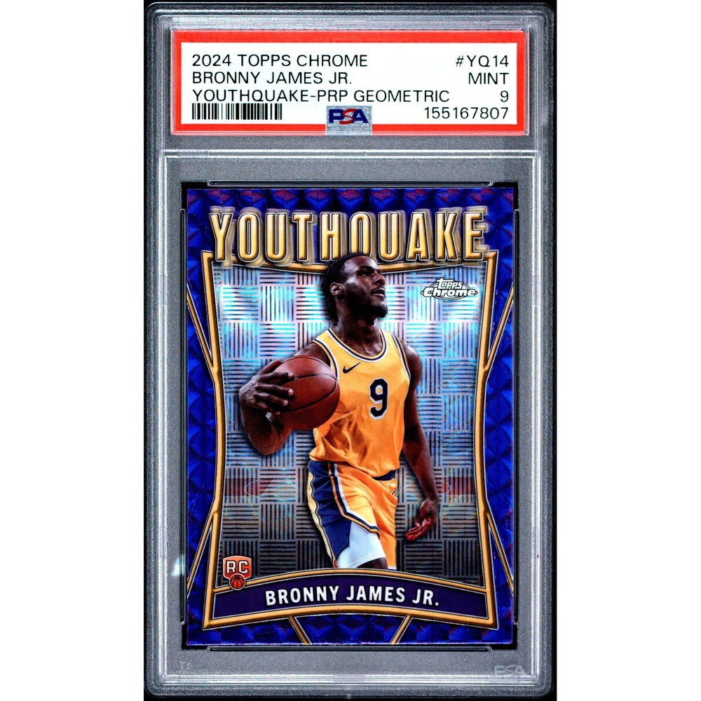 Bronny James Jr 2024 Topps Chrome YouthQuake Purple Geometric PSA 9 Mint YQ-14